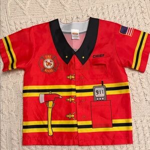 Fire Rescue Red Kids costume Shirt fits(3-6years old)